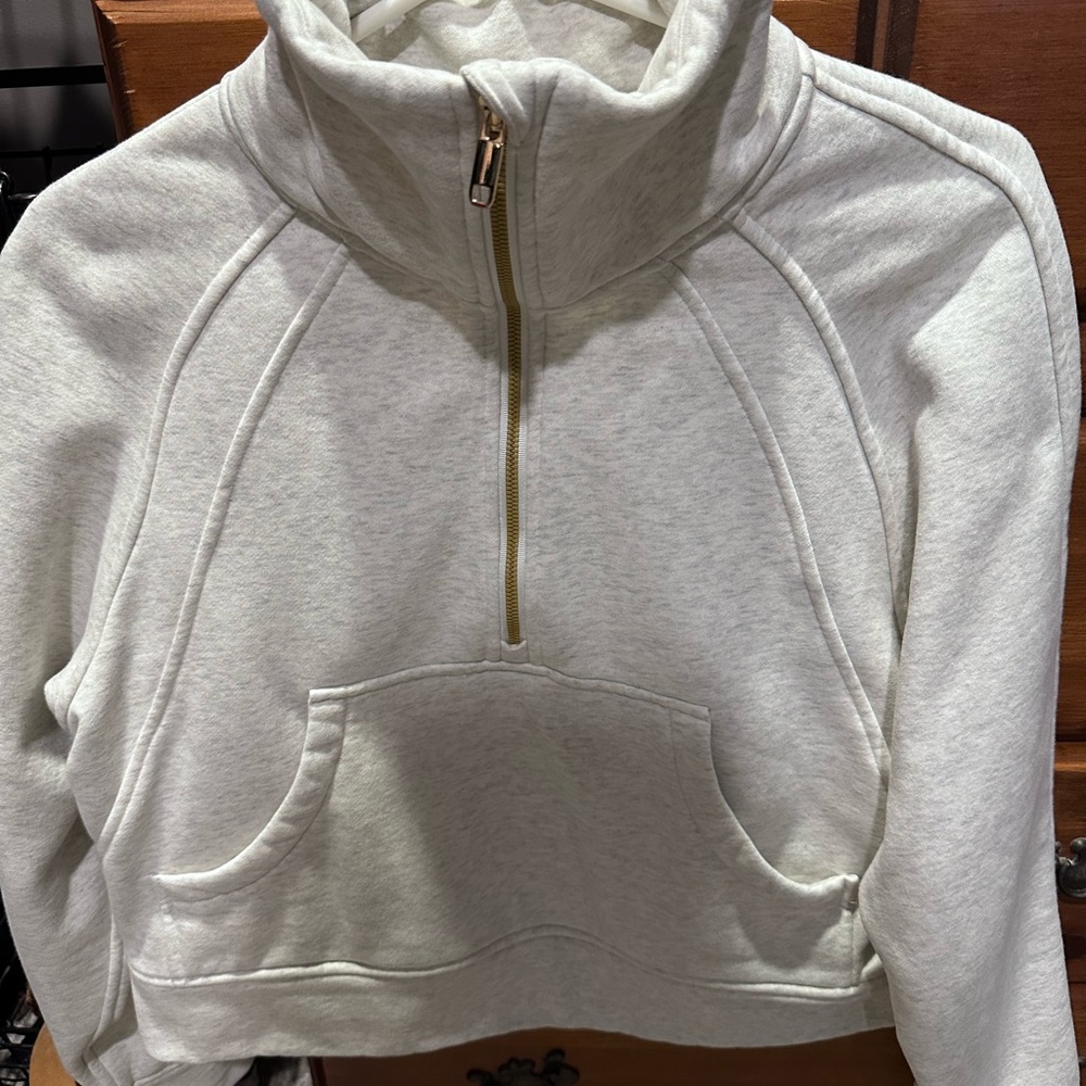 Amazon Women's Gray Half Zip Mid Length Sweatshirt